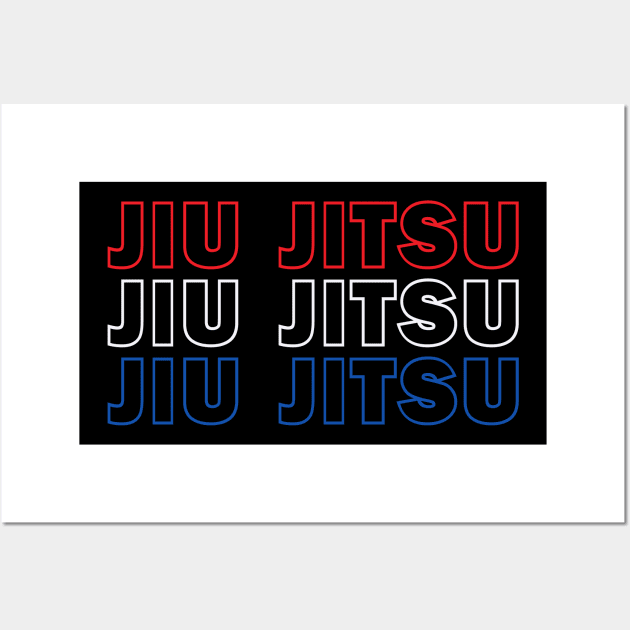 Jiu Jitsu Red White and Blue Wall Art by Ruiz Combat Grappling